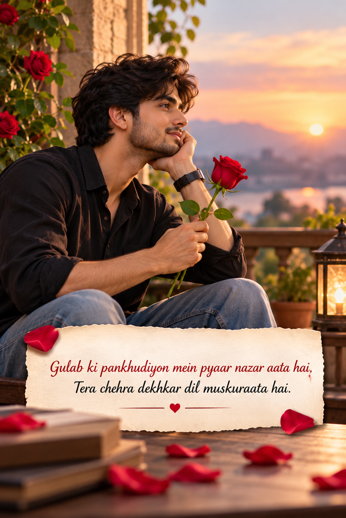 Two Line Shayari on Rose in English