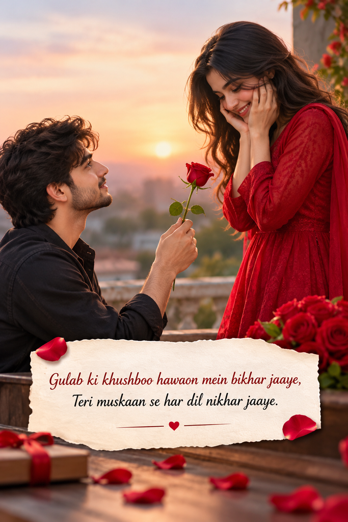 Two Line Shayari on Rose in English